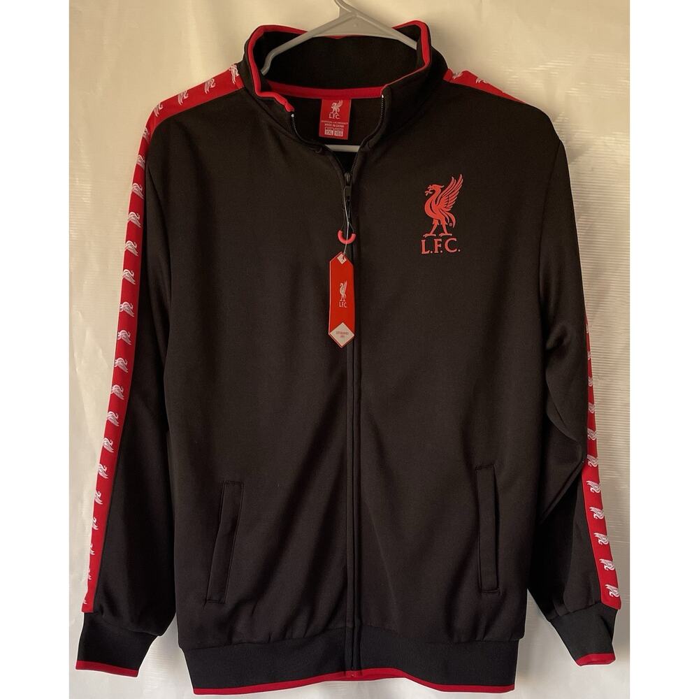 Liverpool FC Jacket Youth XL Black Red Premier Soccer Icon Sports Track Zip New